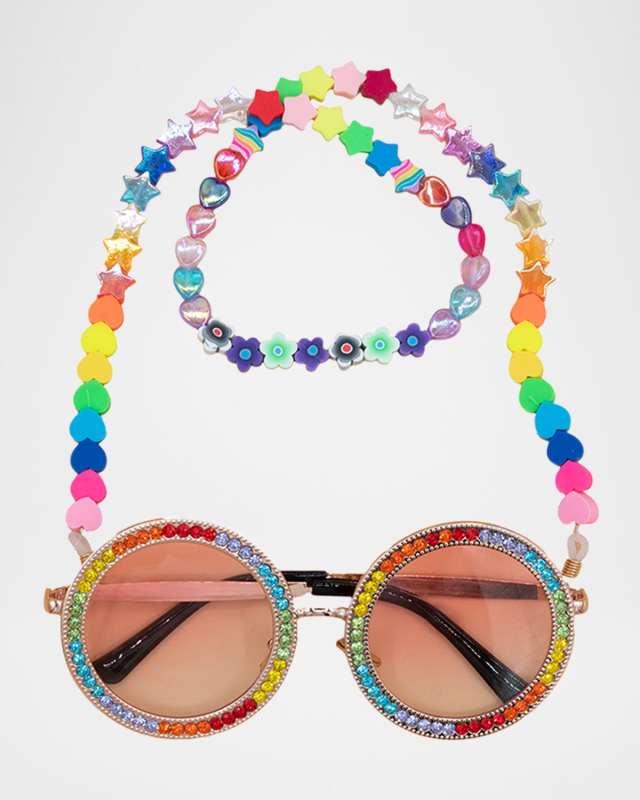 Rhinestone Embellished Round Sunnies